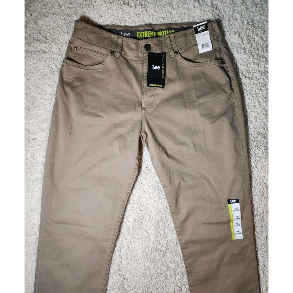 Lee Men's Extreme Motion Straight Fit Tapered Leg Jeans - Cougar 34 x 36 - NWT